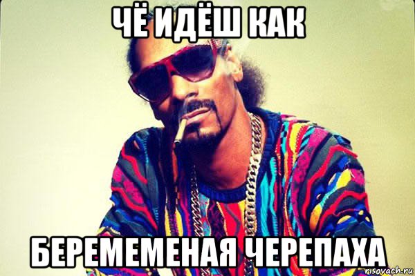 чё идёш как беремеменая черепаха