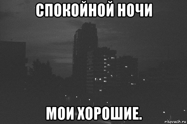 спокойной ночи мои хорошие., Мем Спокойной ночи  мой хороший 
