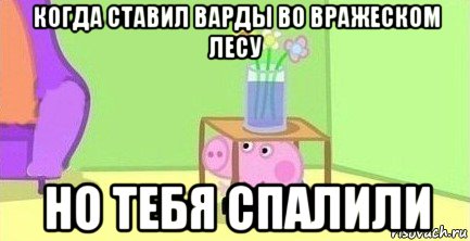 когда ставил варды во вражеском лесу но тебя спалили, Мем  Свинка пеппа под столом