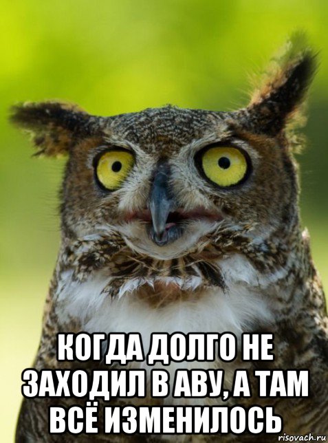  когда долго не заходил в аву, а там всё изменилось