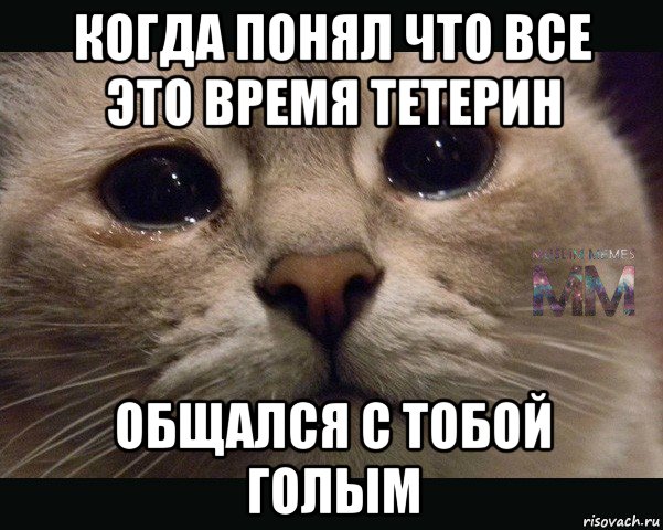 когда понял что все это время тетерин общался с тобой голым