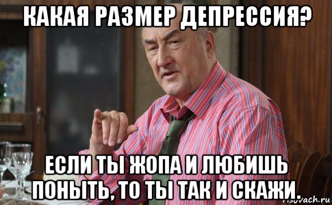 какая размер депрессия? если ты жопа и любишь поныть, то ты так и скажи., Мем Тот Люся (Воронины)