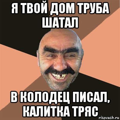 я твой дом труба шатал в колодец писал, калитка тряс, Мем Я твой дом труба шатал