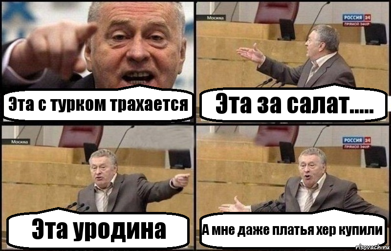 Эта с турком трахается Эта за салат..... Эта уродина А мне даже платья хер купили, Комикс Жириновский