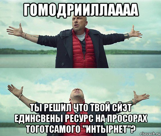 гомодрииллаааа ты решил что твой сйэт единсвены ресурс на просорах тоготсамого "интырнет"?, Мем Безлимитище