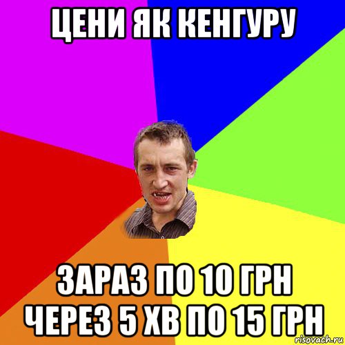 цени як кенгуру зараз по 10 грн через 5 хв по 15 грн, Мем Чоткий паца