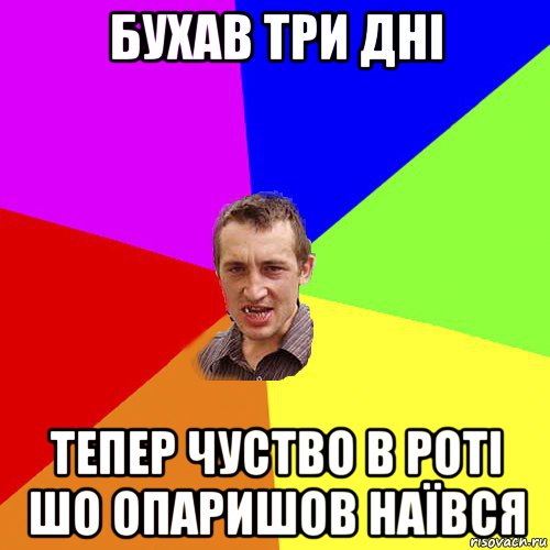 бухав три дні тепер чуство в роті шо опаришов наївся, Мем Чоткий паца