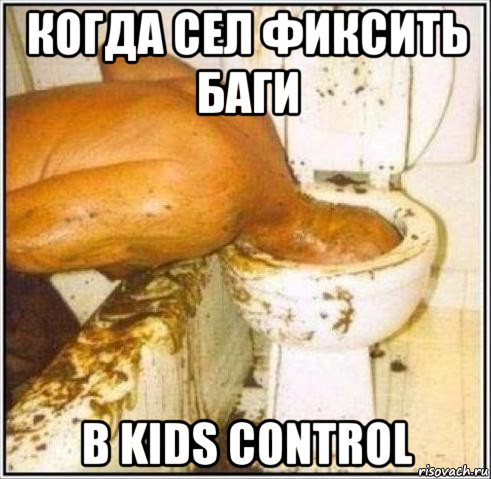 когда сел фиксить баги в kids control, Мем Дайвер