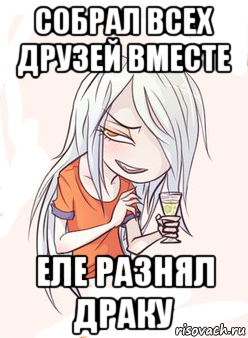 собрал всех друзей вместе еле разнял драку