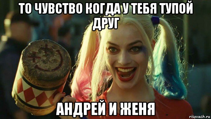 то чувство когда у тебя тупой друг андрей и женя, Мем    Harley quinn