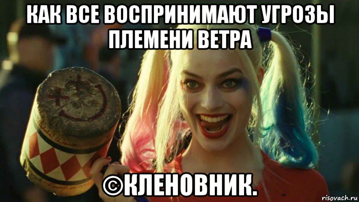 как все воспринимают угрозы племени ветра ©кленовник., Мем    Harley quinn