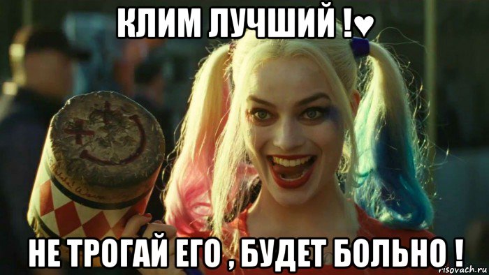 клим лучший !♥ не трогай его , будет больно !, Мем    Harley quinn