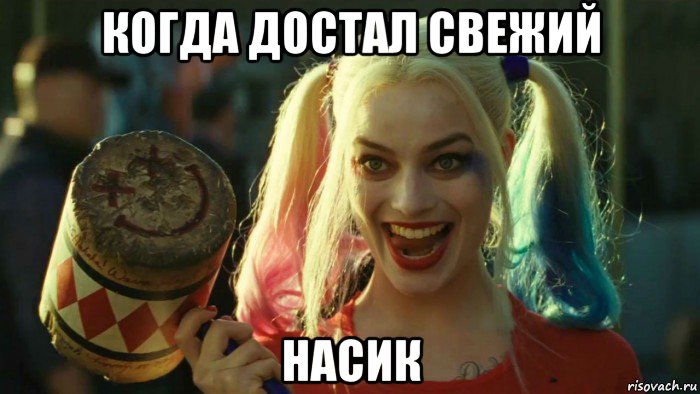 когда достал свежий насик, Мем    Harley quinn