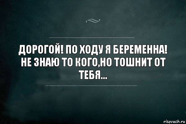 ДОРОГОЙ! ПО ХОДУ Я БЕРЕМЕННА! НЕ ЗНАЮ ТО КОГО,НО ТОШНИТ ОТ ТЕБЯ..., Комикс Игра Слов