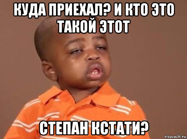 куда приехал? и кто это такой этот степан кстати?, Мем какой мем