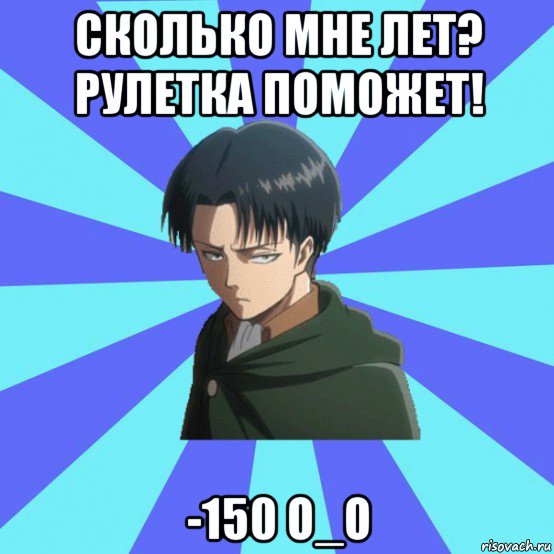 сколько мне лет? рулетка поможет! -150 о_о