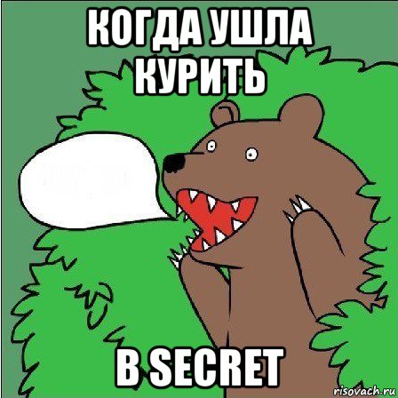 когда ушла курить в secret, Мем Медведь-шлюха