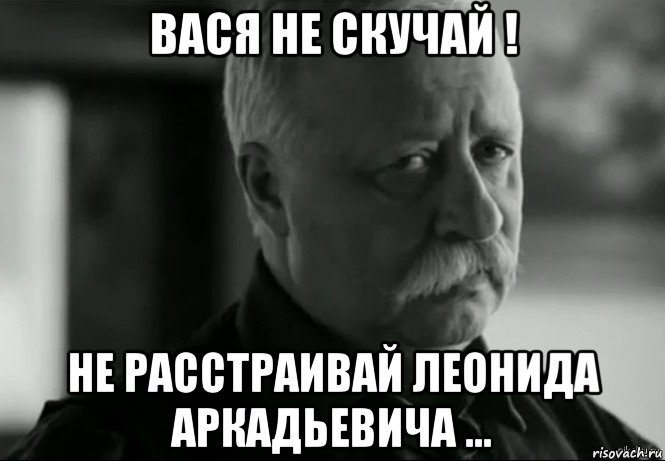 вася не скучай ! не расстраивай леонида аркадьевича ..., Мем Не расстраивай Леонида Аркадьевича