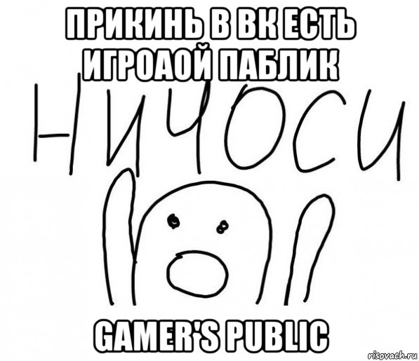 прикинь в вк есть игроаой паблик gamer's public, Мем  Ничоси