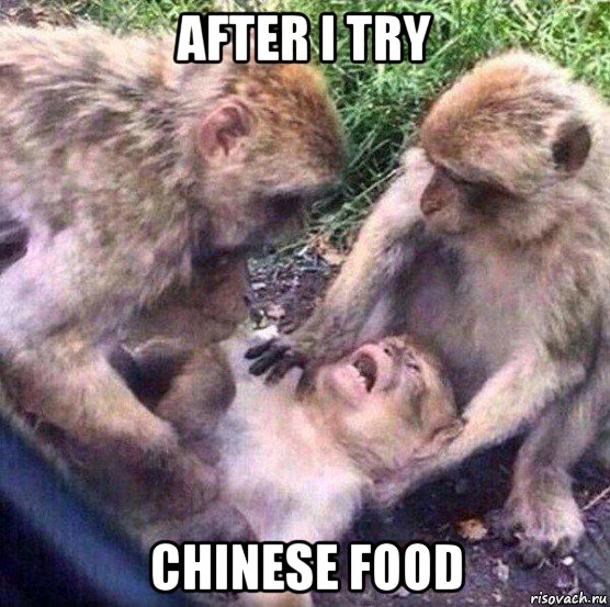 after i try chinese food, Мем Обезьяны