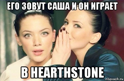 его зовут саша и он играет в hearthstone, Мем  Он