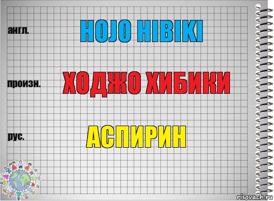 Hojo Hibiki Ходжо Хибики аспирин, Комикс  Перевод с английского