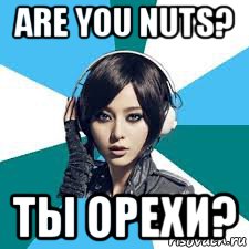 are you nuts? ты орехи?