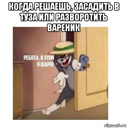 когда решаешь, засадить в туза или разворотить вареник , Мем Ребята я в этом шарю