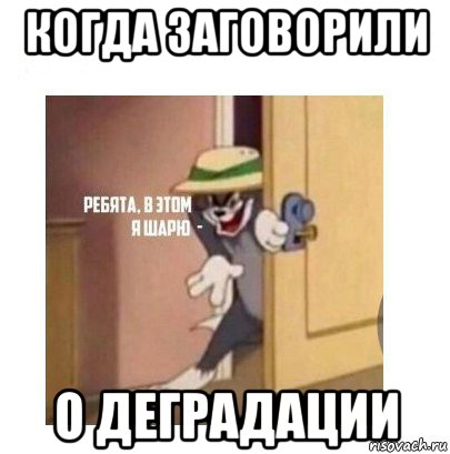 когда заговорили о деградации, Мем Ребята я в этом шарю