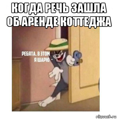 когда речь зашла об аренде коттеджа , Мем Ребята я в этом шарю