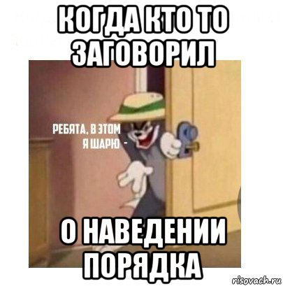 когда кто то заговорил о наведении порядка, Мем Ребята я в этом шарю