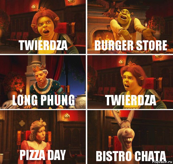 Twierdza Burger store Long phung Twierdza Pizza day Bistro Chata, Комикс  Шрек Фиона Гарольд Осел