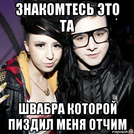 знакомтесь это та швабра которой пиздил меня отчим, Мем Skrillex feat Sirah