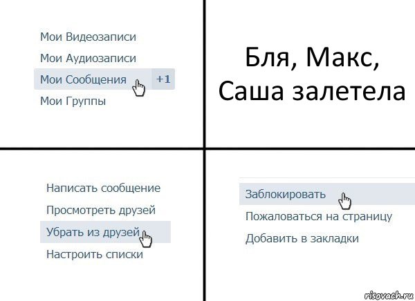 Бля, Макс, Саша залетела, Комикс  Удалить из друзей