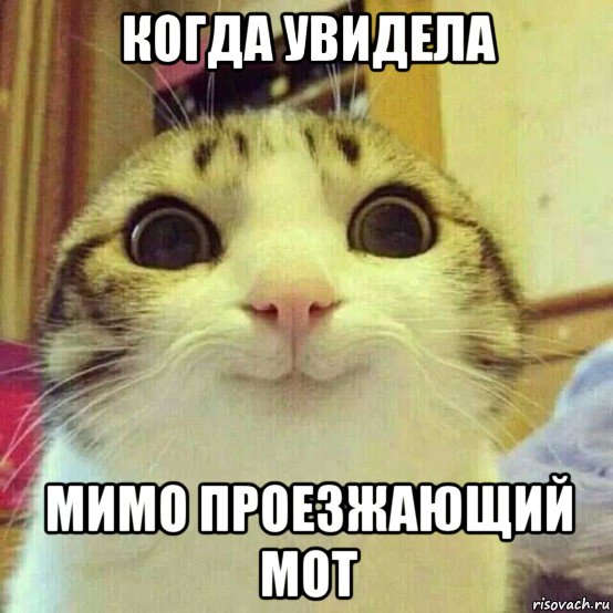 когда увидела мимо проезжающий мот