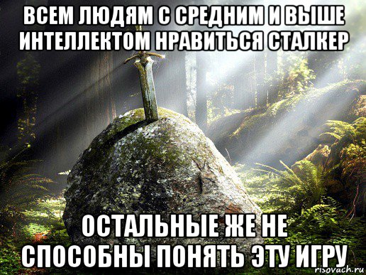 всем людям с средним и выше интеллектом нравиться сталкер остальные же не способны понять эту игру