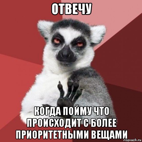 отвечу когда пойму что происходит с более приоритетными вещами, Мем Узбагойзя