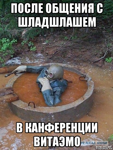 после общения с шладшлашем в канференции витаэмо, Мем Водолаз в гавно