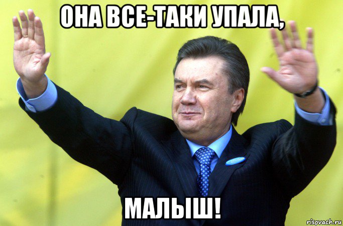 она все-таки упала, малыш!, Мем Янукович