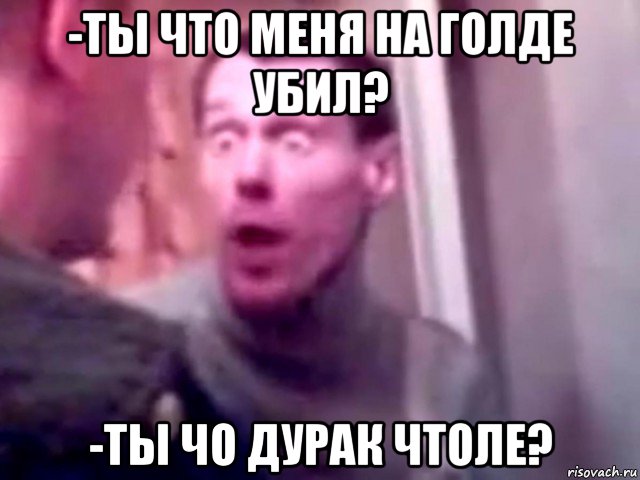 -ты что меня на голде убил? -ты чо дурак чтоле?, Мем Запили