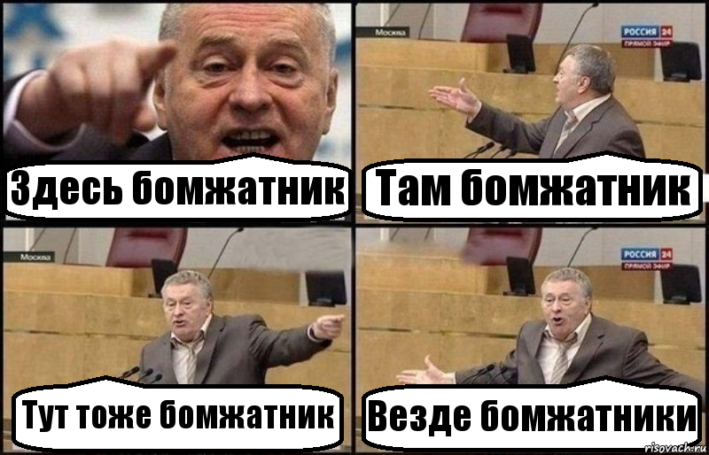 Здесь бомжатник Там бомжатник Тут тоже бомжатник Везде бомжатники, Комикс Жириновский