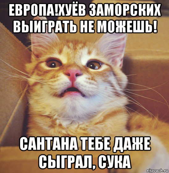 европа!хуёв заморских выиграть не можешь! сантана тебе даже сыграл, сука
