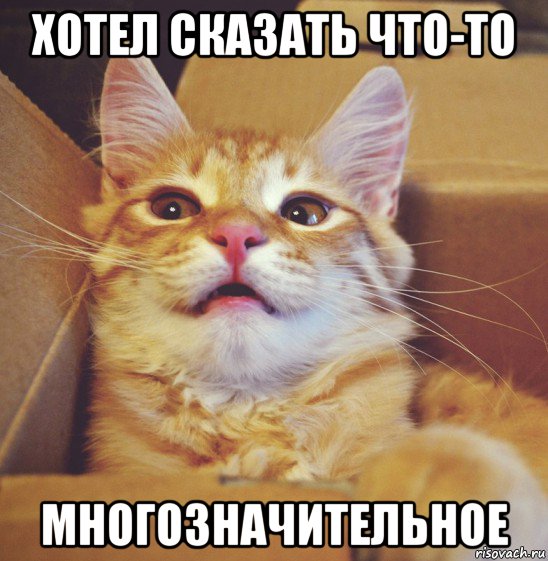 хотел сказать что-то многозначительное