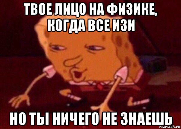 твое лицо на физике, когда все изи но ты ничего не знаешь, Мем    Bettingmemes