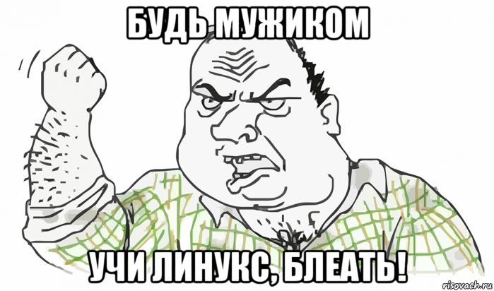 будь мужиком учи линукс, блеать!, Мем Будь мужиком