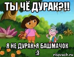 ты чё дурак?!! я не дурак, я башмачок :з, Мем Даша следопыт