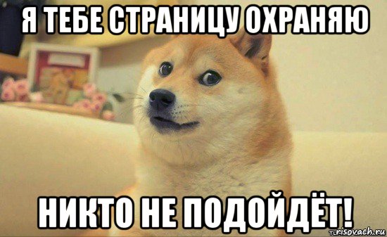 я тебе страницу охраняю никто не подойдёт!