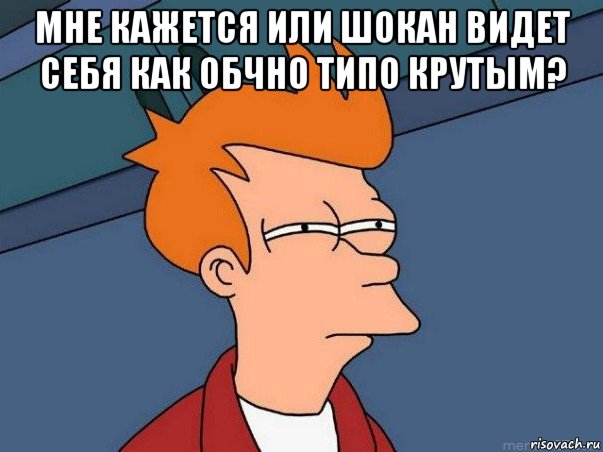 мне кажется или шокан видет себя как обчно типо крутым? , Мем  Фрай (мне кажется или)