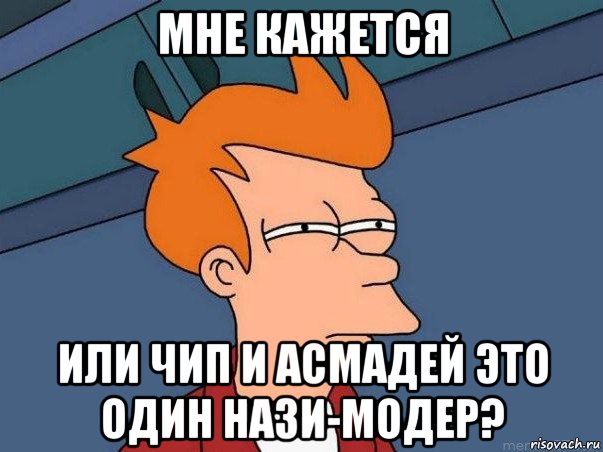 мне кажется или чип и асмадей это один нази-модер?, Мем  Фрай (мне кажется или)