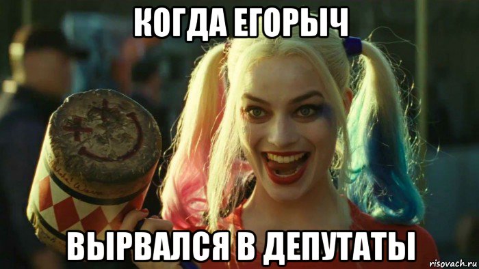 когда егорыч вырвался в депутаты, Мем    Harley quinn